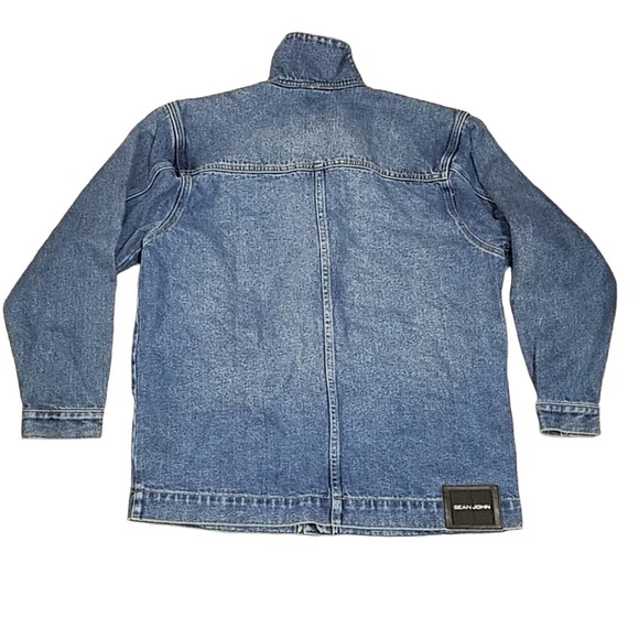 Sean John VTG Women's Denim Jean Jacket SZ L Button front Med Wash - Picture 6 of 7